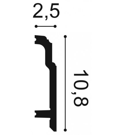 Перваз подов SX155 duropolymer 2.5x10.8  2м