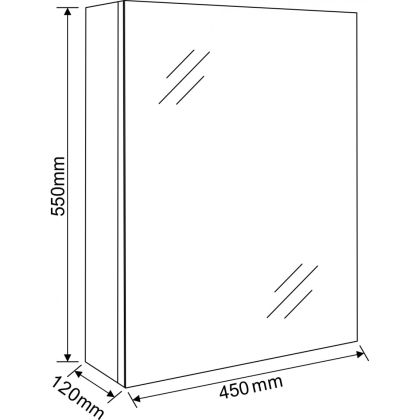 ICMC 4512-55 Огледален шкаф 55x45x12 бял PVC ПРОМО