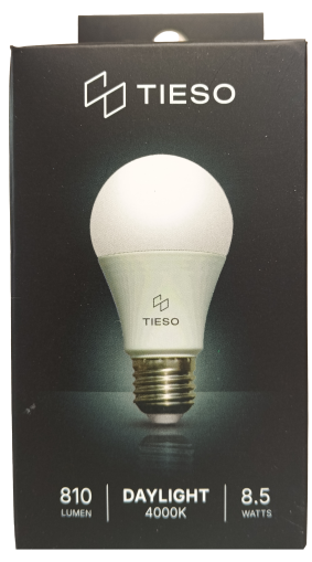 Tieso LED Лампа A60 8.5W E27 4000K DOBdriverNewErpRoHs