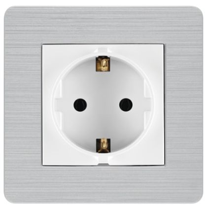 23412517  NILSON  СЕЛЕН Контакт единичен бял+сива рамка