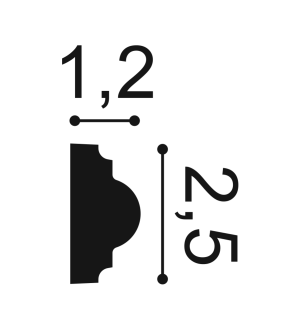 Корниз ORAC PX103 duropolymer 2.5x1.5  2м